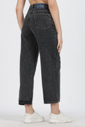 The Charcoal Front-Seam Wide Leg Jean - Denim Cotton