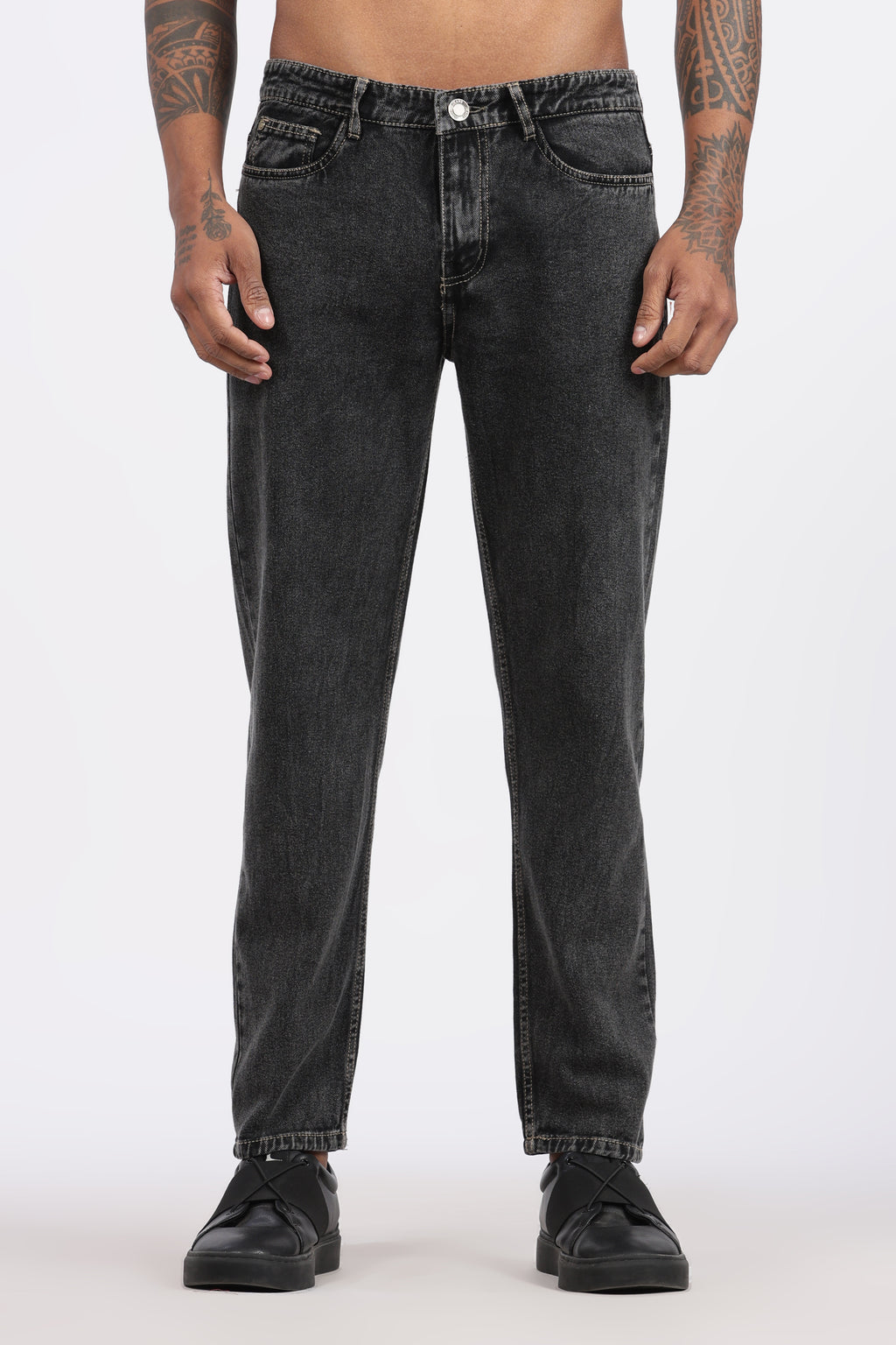 Men's Slim Tapered Jeans - Faded Charcoal Wash
