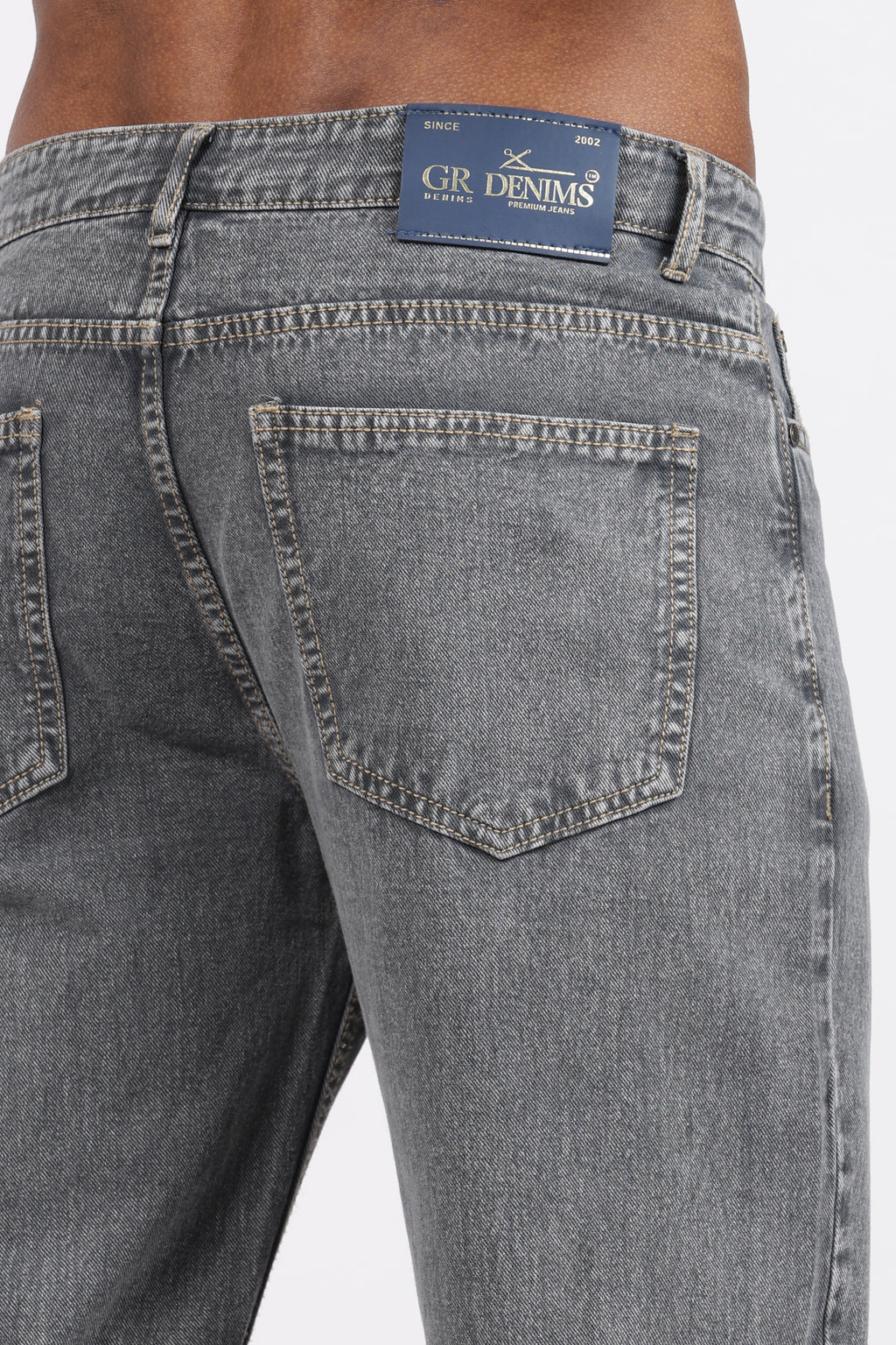 Men's Slim Tapered Jeans - Vintage Acid Wash Grey