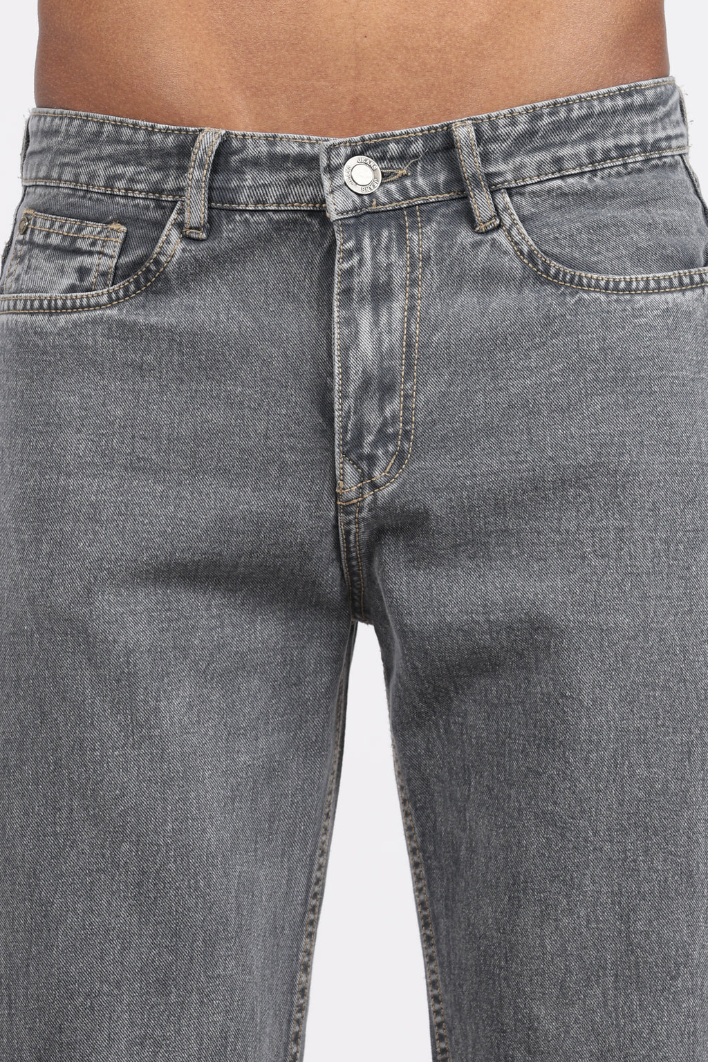 Men's Slim Tapered Jeans - Vintage Acid Wash Grey