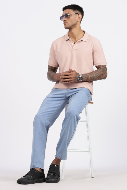 Men's Slim Tapered Jeans - Ice Blue Wash