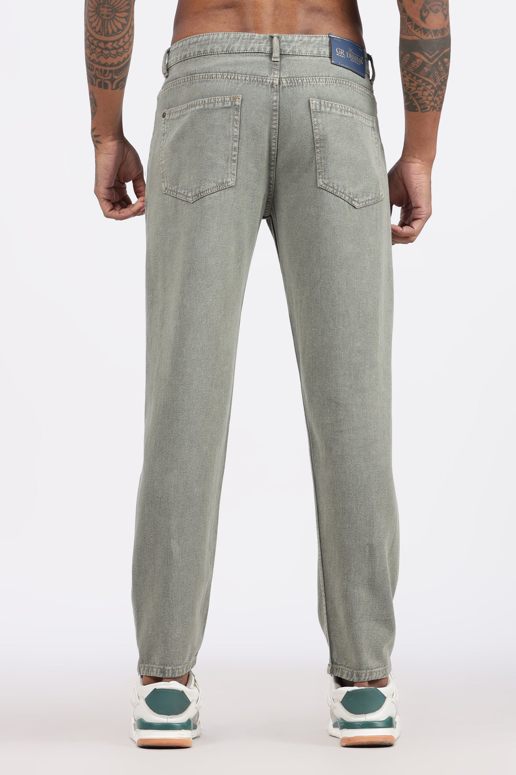 Men's Slim Tapered Jeans - Sage Green Wash
