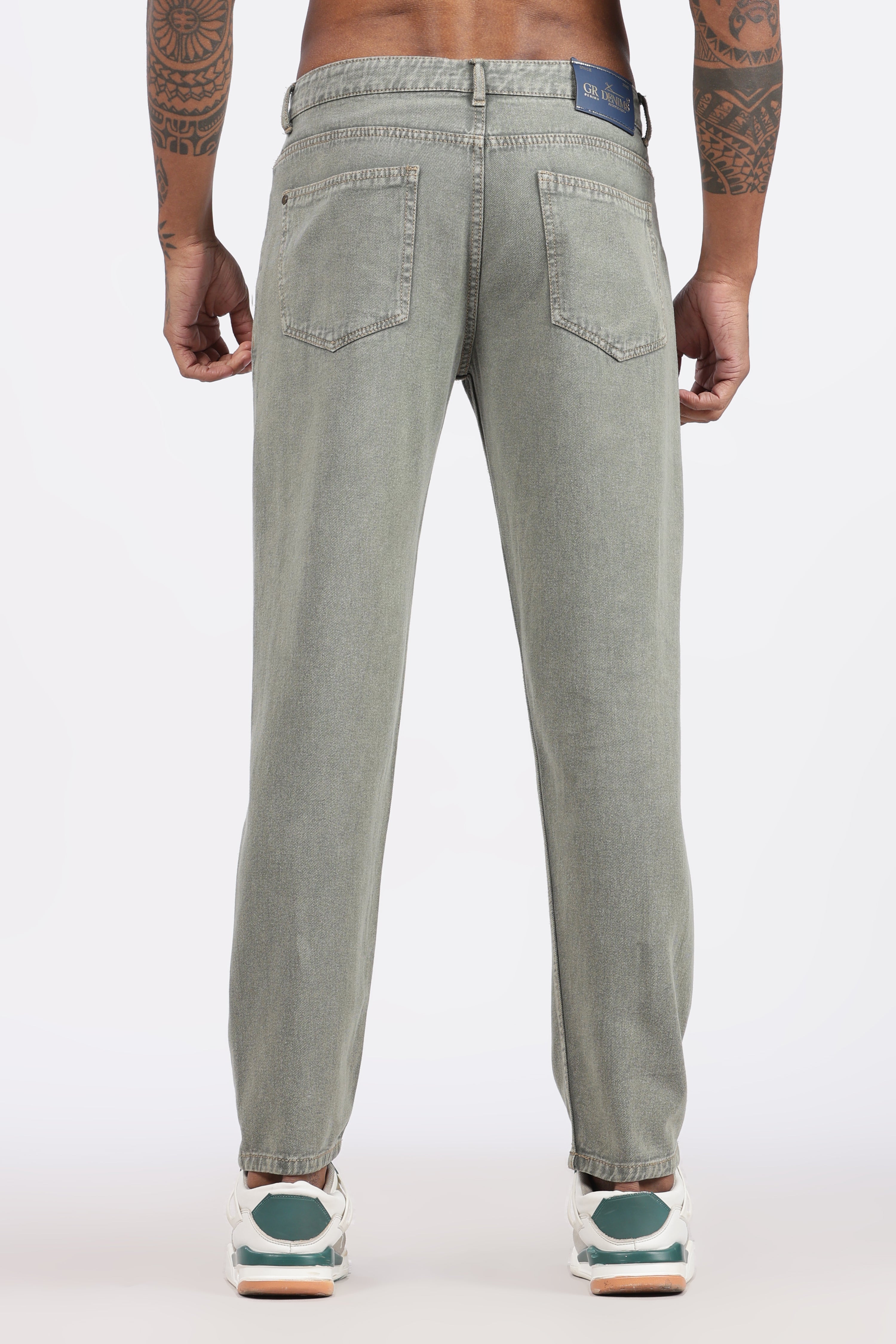 Men's Slim Tapered Jeans - Sage Green Wash