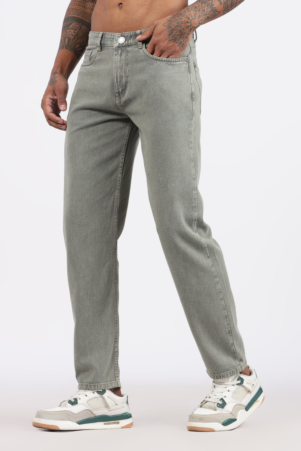 Men's Slim Tapered Jeans - Sage Green Wash