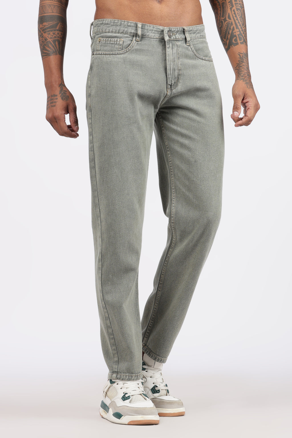 Men's Slim Tapered Jeans - Sage Green Wash