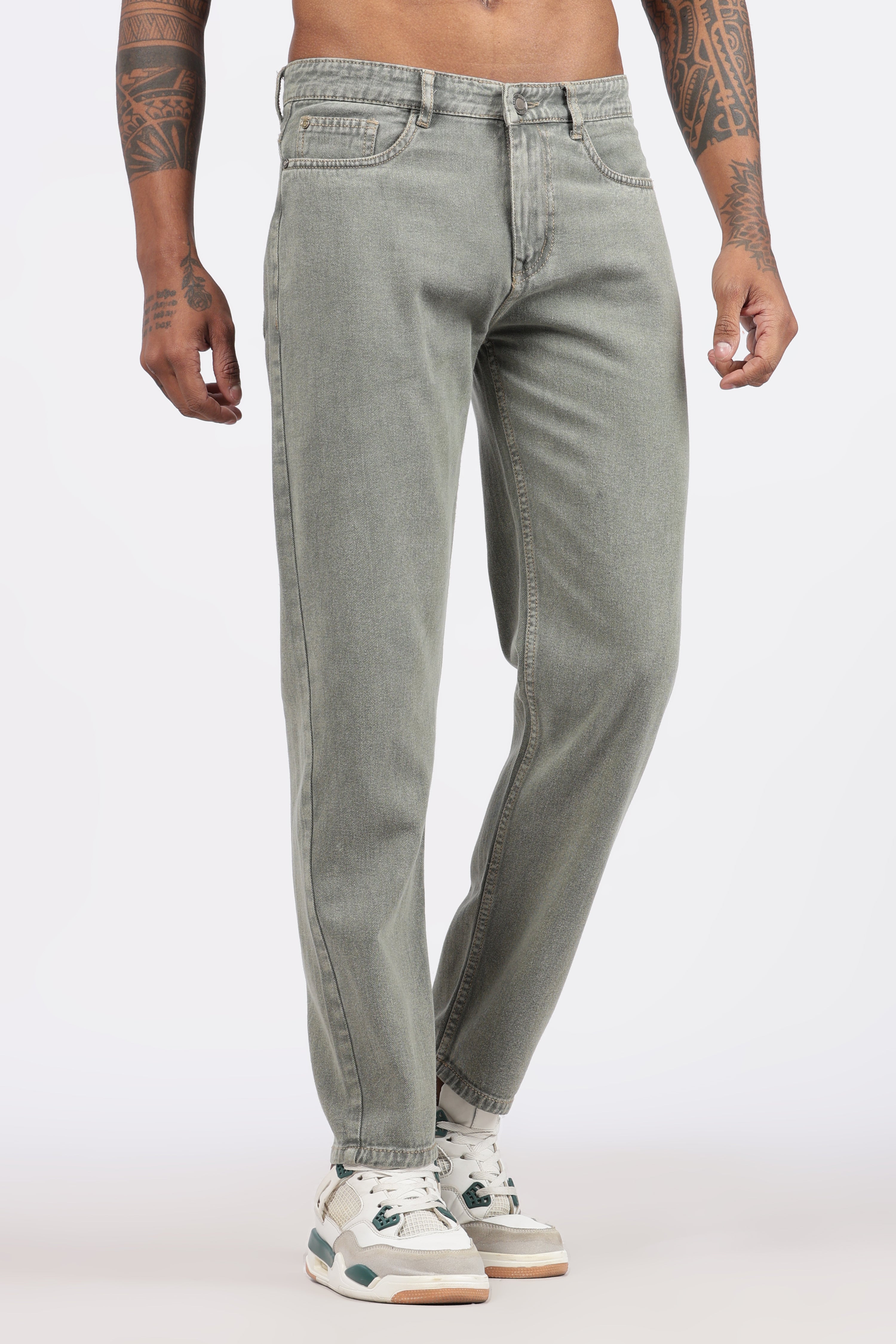 Men's Slim Tapered Jeans - Sage Green Wash