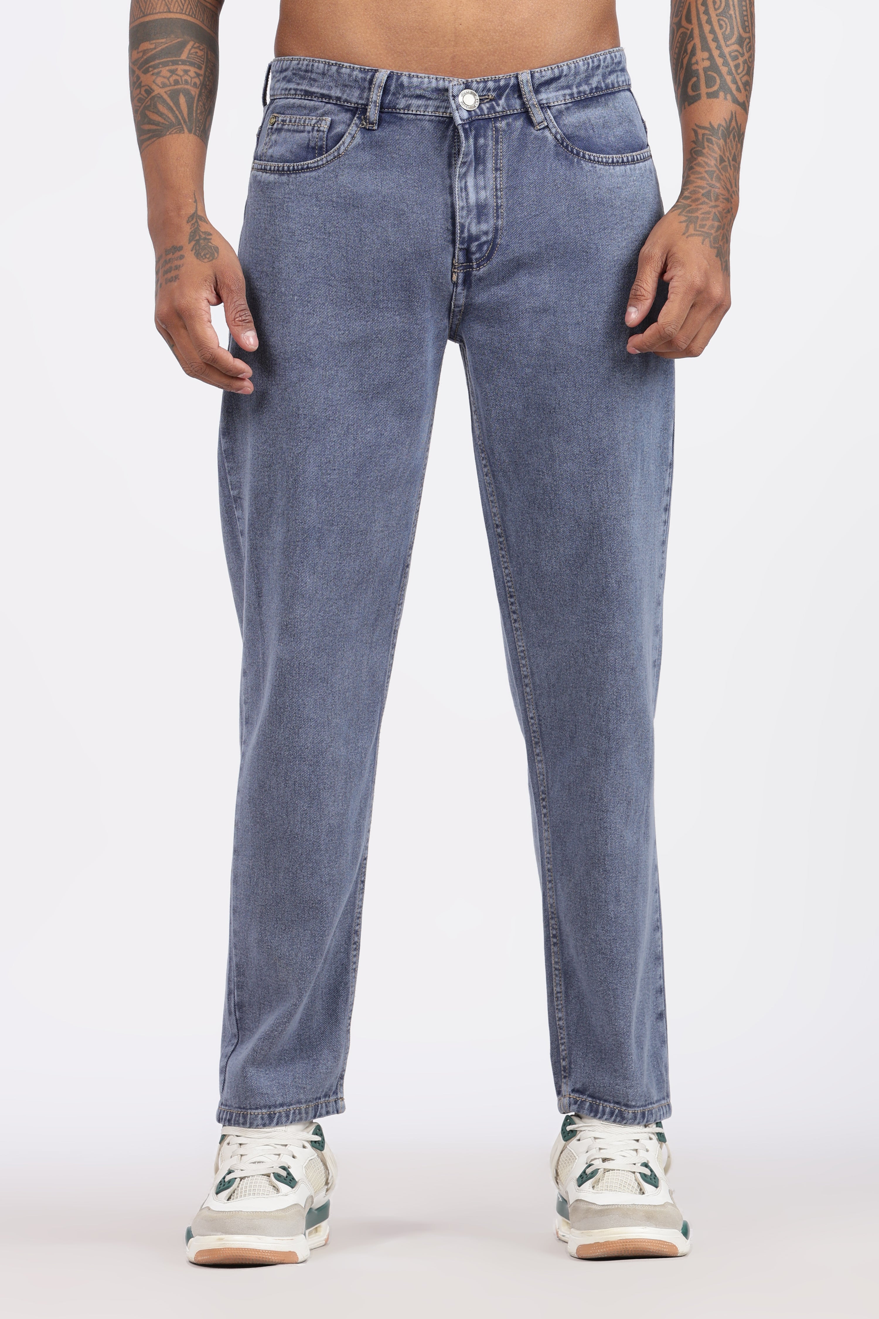 Men's Slim Tapered Jeans - Vintage Stonewash Blue