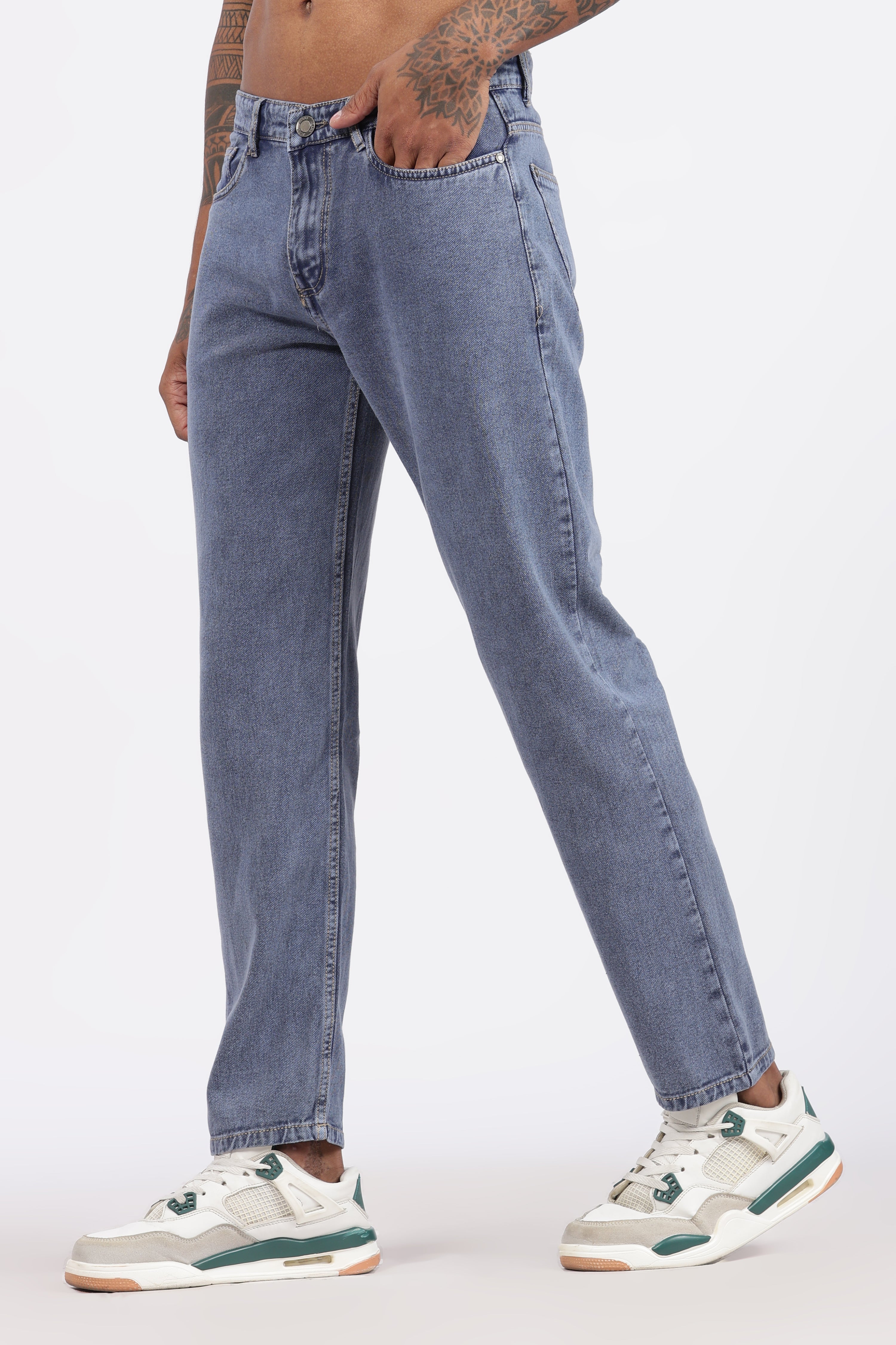 Men's Slim Tapered Jeans - Vintage Stonewash Blue