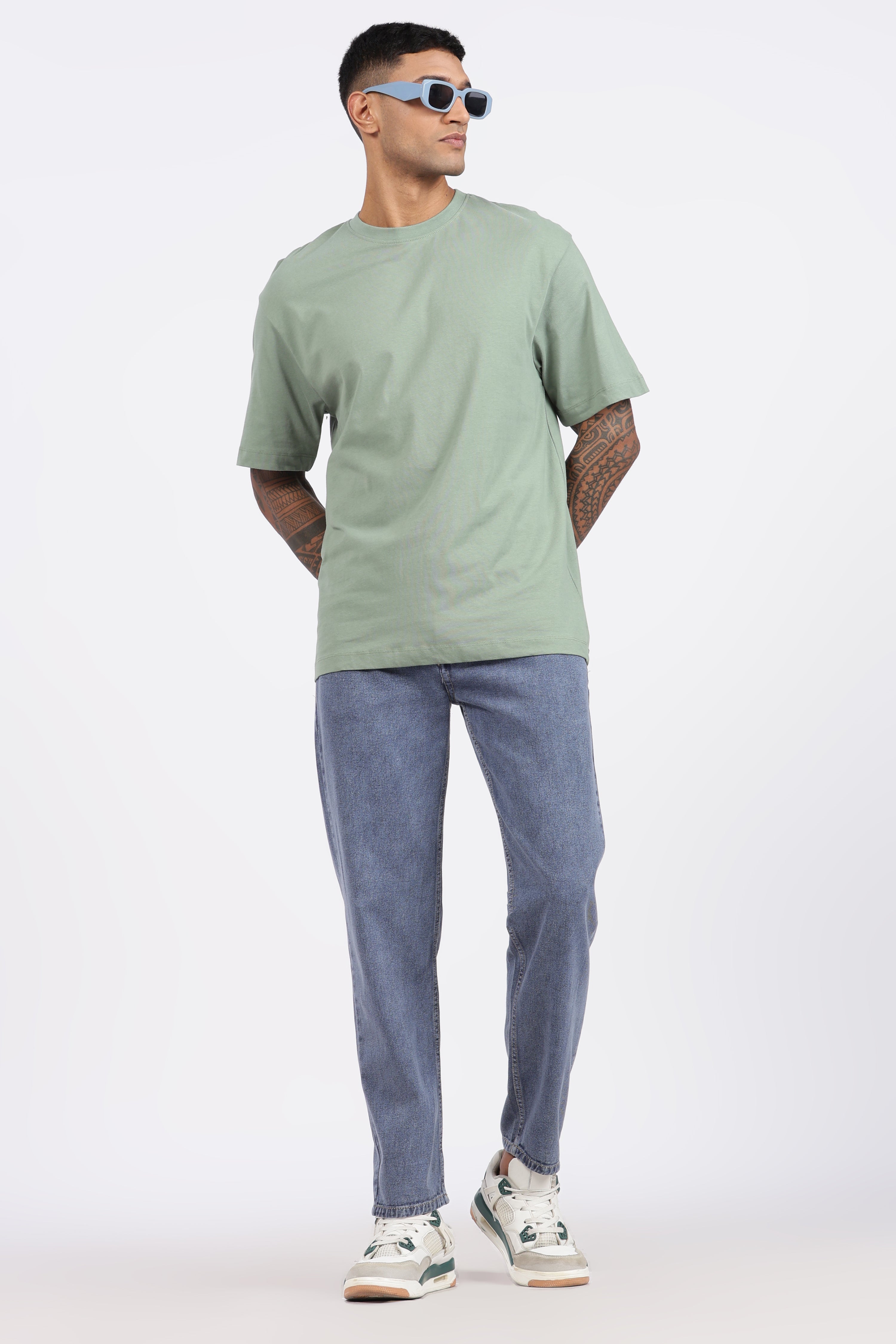 Men's Slim Tapered Jeans - Vintage Stonewash Blue