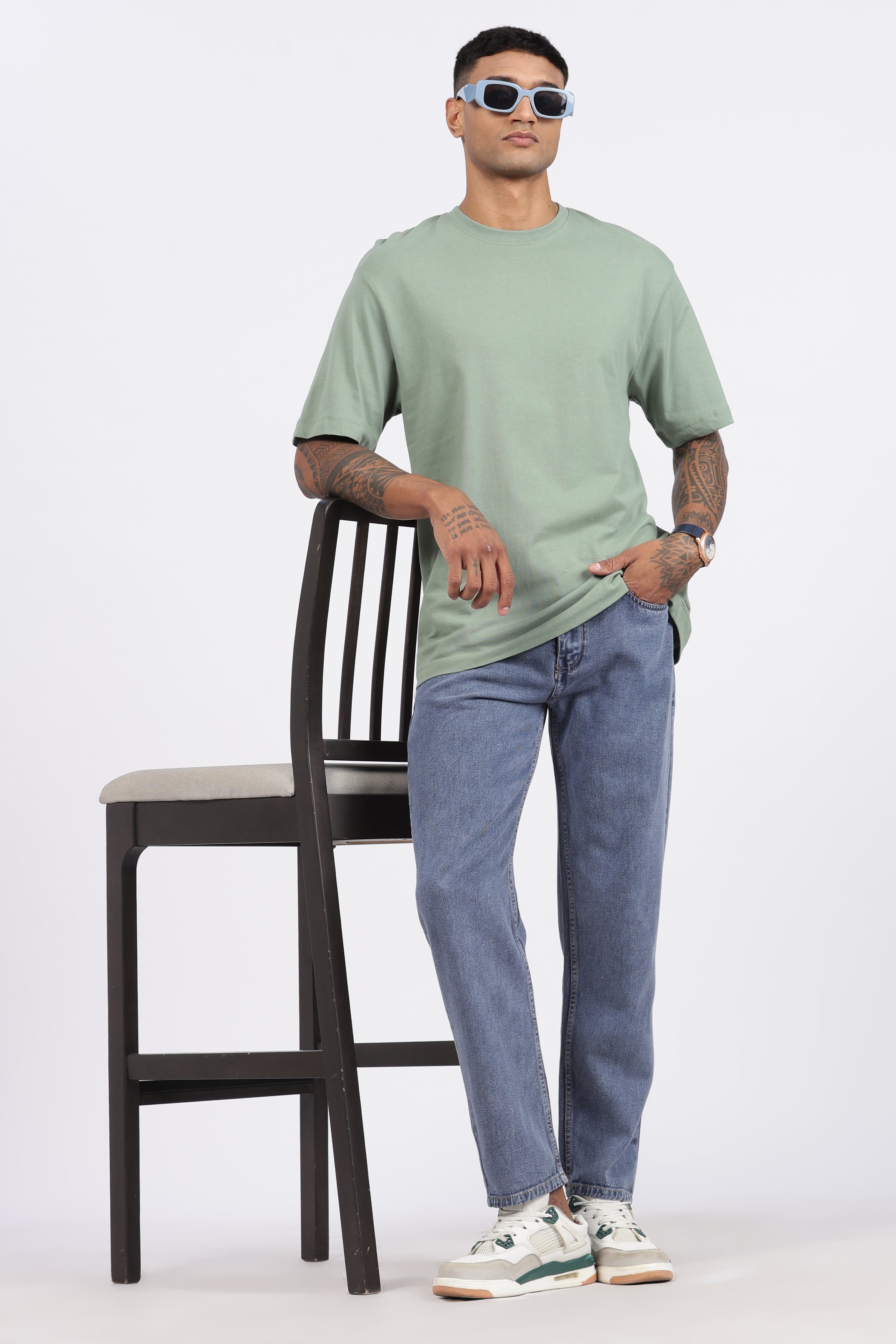Men's Slim Tapered Jeans - Vintage Stonewash Blue