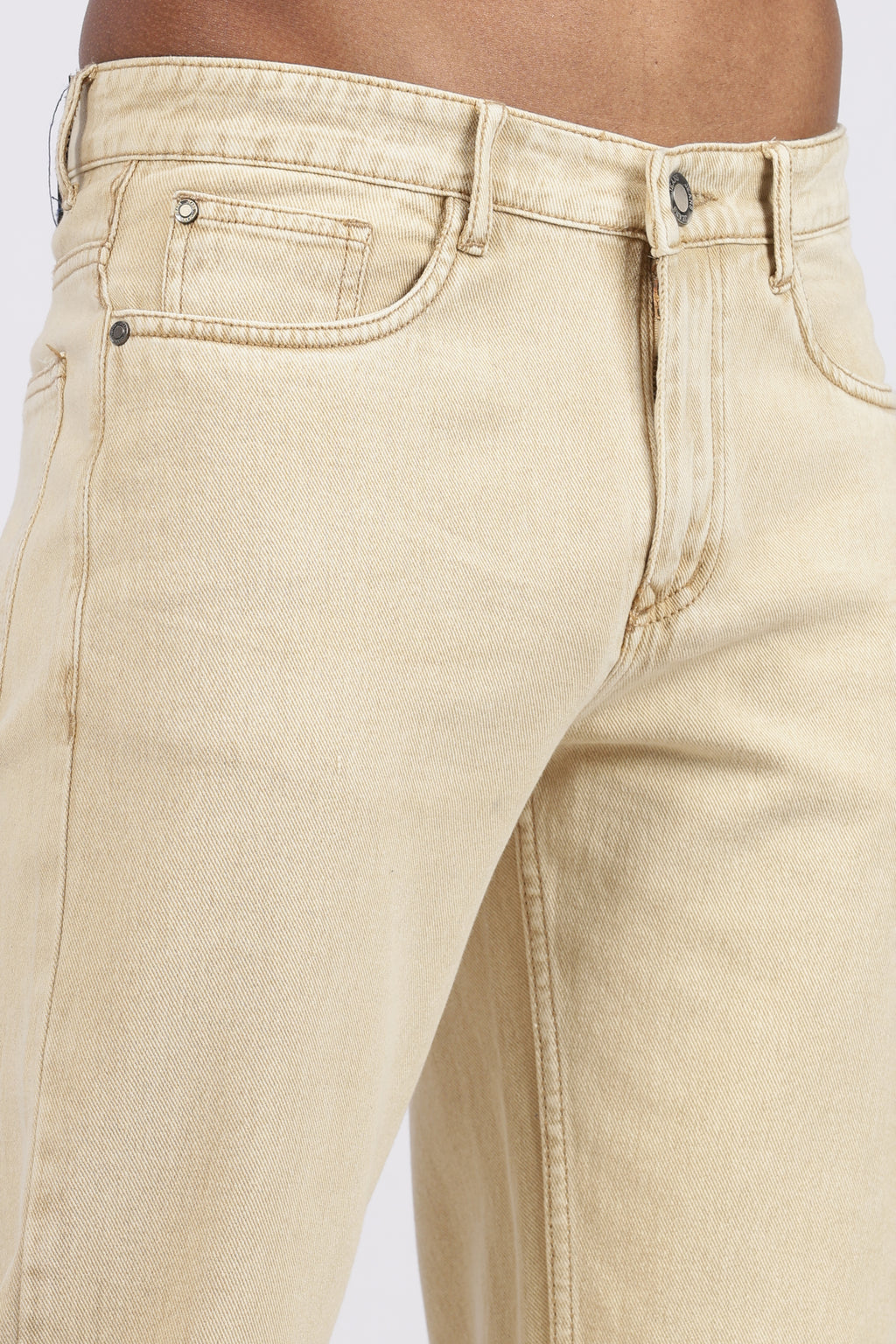Men's Slim Tapered Jeans - Sand Beige Wash